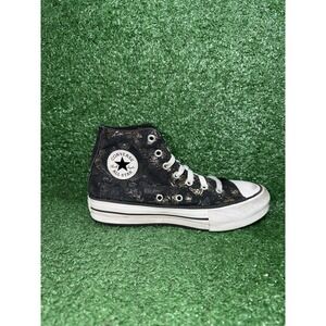 Converse Womens 5 CT All Star Lift Hi Black Floral Skate Shoes‎ Comfort Sneakers